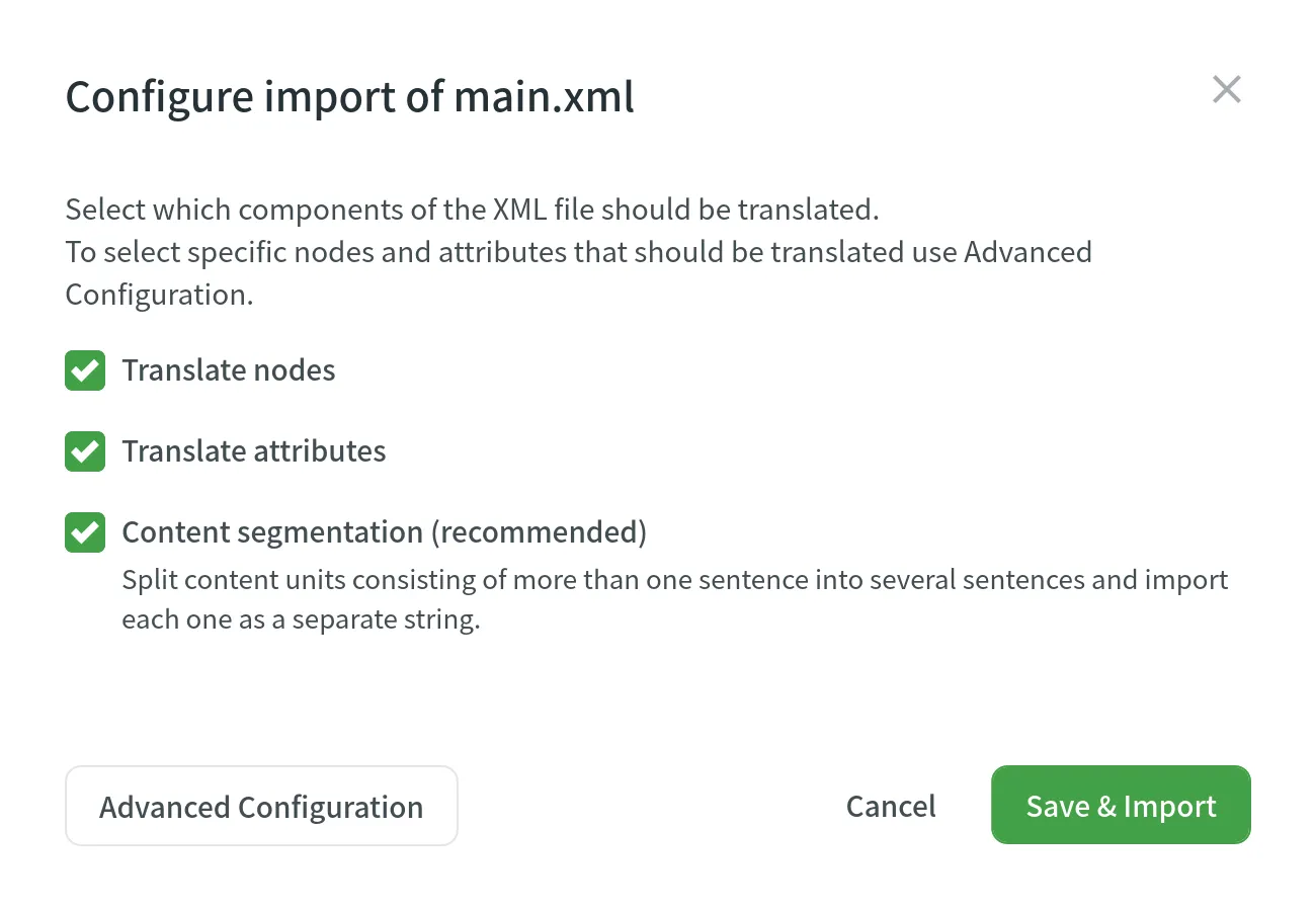 XML-Grundkonfiguration